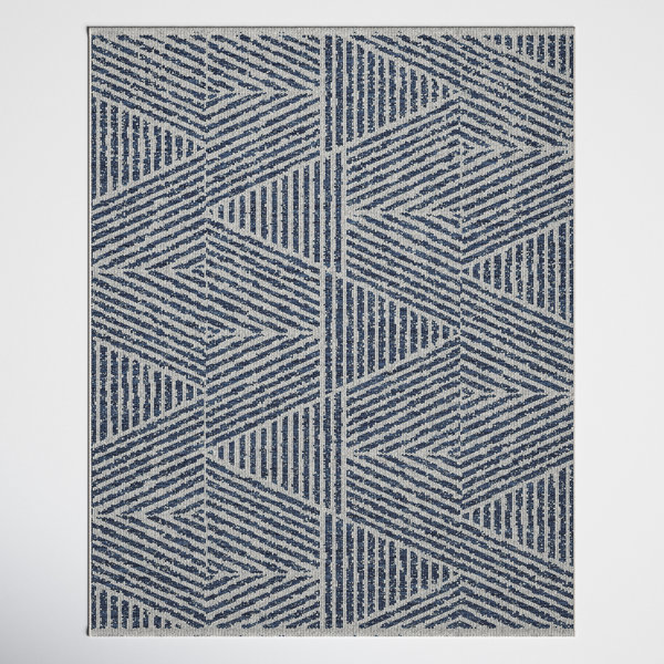 Weslyn Blue Denim/Neutral Indoor/Outdoor Rug & Reviews Joss & Main